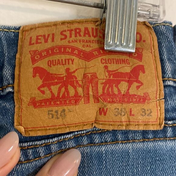 Mens Levis 514 Straight Fit Blue Jeans - Picture 4 of 11